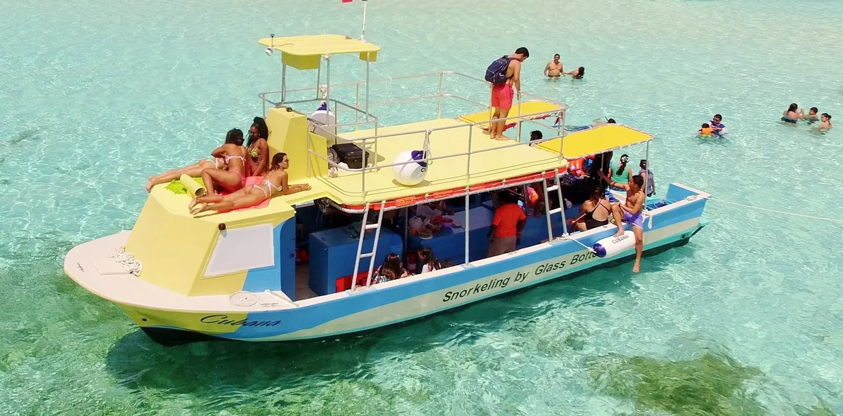 Cozumel Glass Bottom Boat Snorkeling Tour: 3 Reefs, 2 Hours